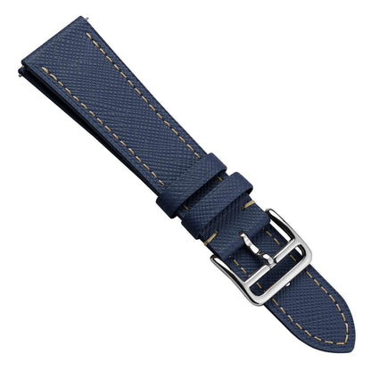 Brixham Saffiano Lederarmband für Uhren - Elegant Navy Blau