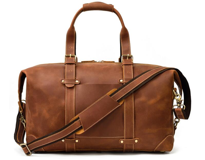 Weekend Zippered Men's Leather Duffle Bag