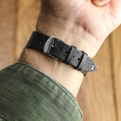 Badalassi Carlo Minerva Box Genuine Leather Watch Strap - Black