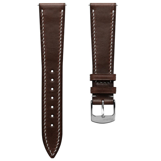 Genuine Horween Chromexcel® Hand-Stitched Watch Strap - Dark Brown