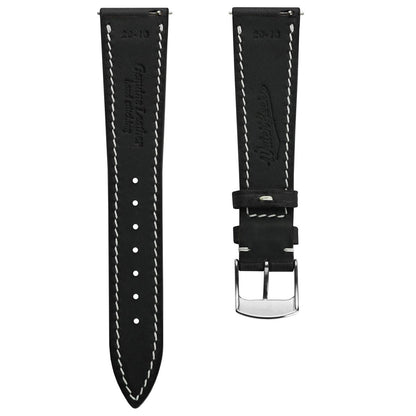 Genuine Horween Chromexcel® Hand-Stitched Watch Strap - Black