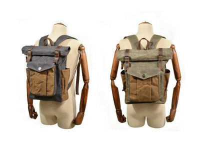 Designer Waxed Canvas Backpack Purse Bag