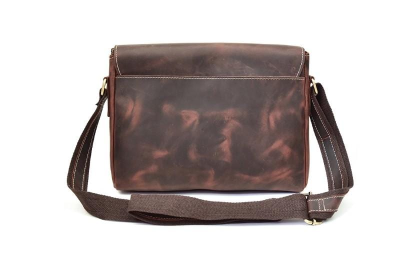 Brown Genuine Leather Messenger Bag Womens Shoulder Satchel