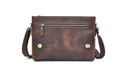 Brown Genuine Leather Messenger Bag Womens Shoulder Satchel