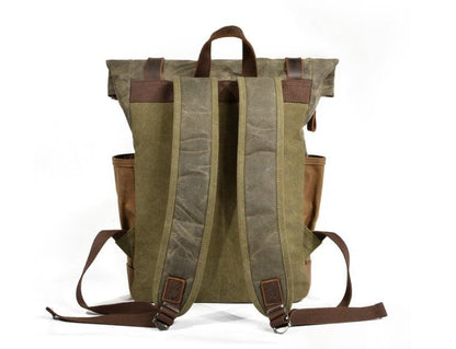 Designer Waxed Canvas Backpack Purse Bag