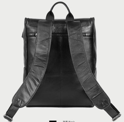 Designer Black Leather Backpack Bag