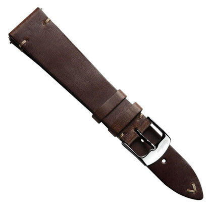 Genuine Horween Chromexcel® V-Stitch Leather Watch Strap - Chromexcel Dark Brown