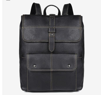 Fashion Business Black Leather Backpack Bag