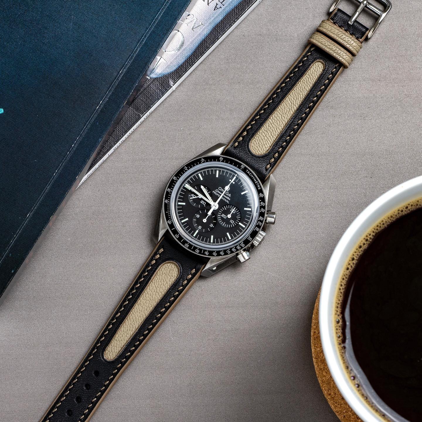 Classic Twin-Tone Elegance Leather Watch Strap