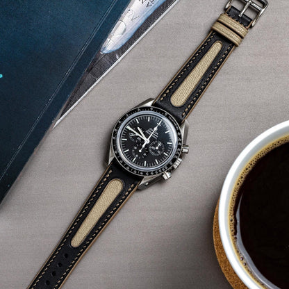 Classic Twin-Tone Elegance Leather Watch Strap