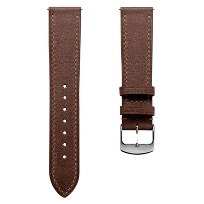Ravello Tuscan Leather Watch Strap - Elegant Medium Brown Accessory