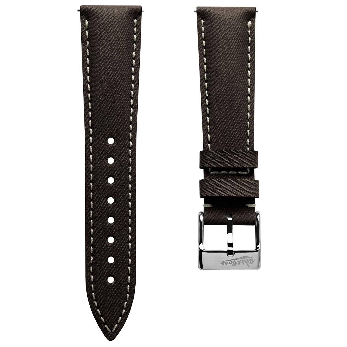 Original Highley Padded Denim Italian Leather Watch Strap - Brown