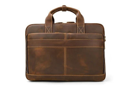 Rustic Mens Leather Shoulder Bag Womens Laptop Satchel
