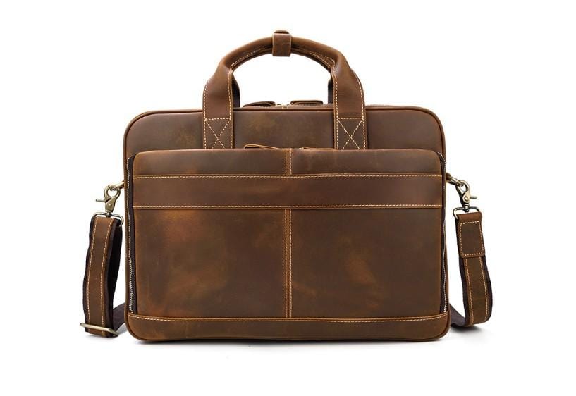 Rustic Mens Leather Shoulder Bag Womens Laptop Satchel