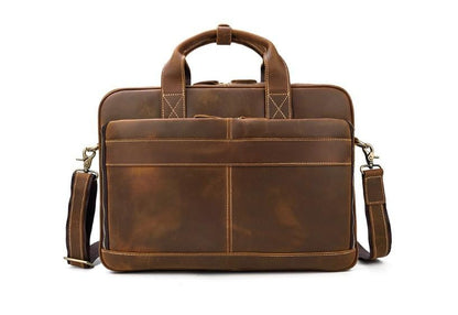 Rustic Mens Leather Shoulder Bag Womens Laptop Satchel