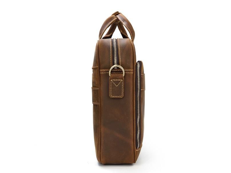 Rustic Mens Leather Shoulder Bag Womens Laptop Satchel
