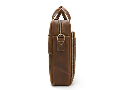 Rustic Mens Leather Shoulder Bag Womens Laptop Satchel
