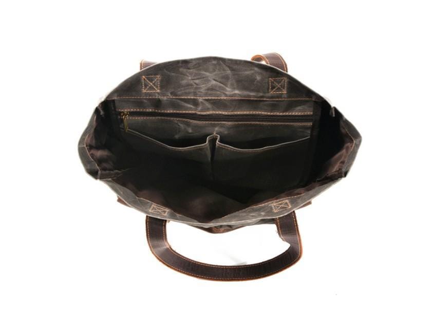 Green Canvas Work Tote Handbags Womens