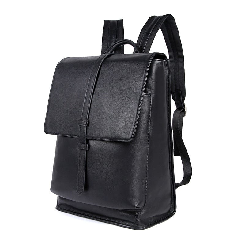 Small Black Leather Backpack Purse Bag