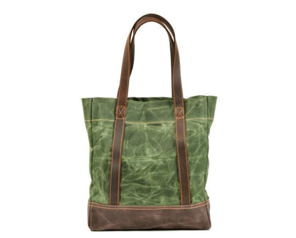 Green Canvas Work Tote Handbags Womens