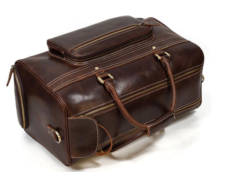 Weekender Leather Mens Duffle Travel Wheel Bag