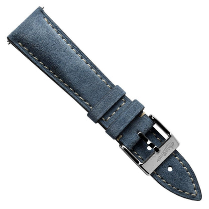 Original Highley Padded Suede Italian Leather Watch Strap - Indigo