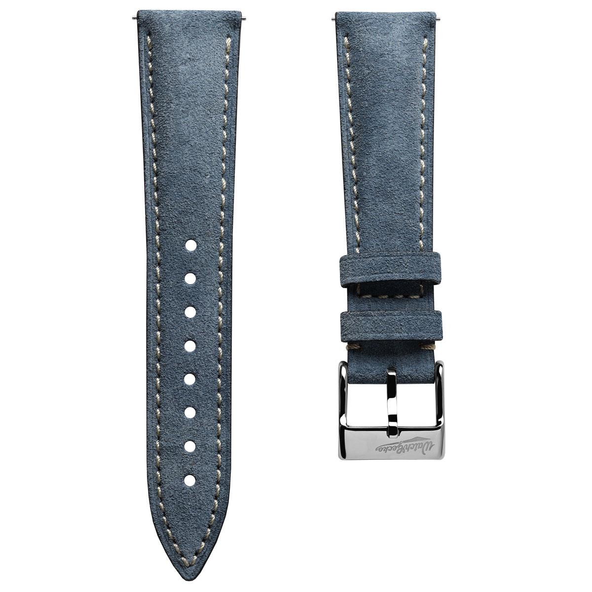 Original Highley Padded Suede Italian Leather Watch Strap - Indigo