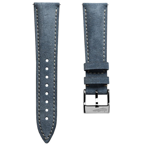 Original Highley Padded Suede Italian Leather Watch Strap - Indigo