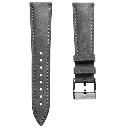 Original Highley Padded Suede Italian Leather Watch Strap - Anthracite