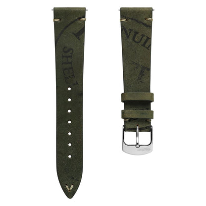 Newham Inverted Horween Shell Cordovan Watch Strap - Olive Green