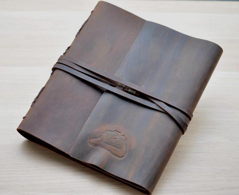 Handmade Personalized Leather Custom Guest Book Album