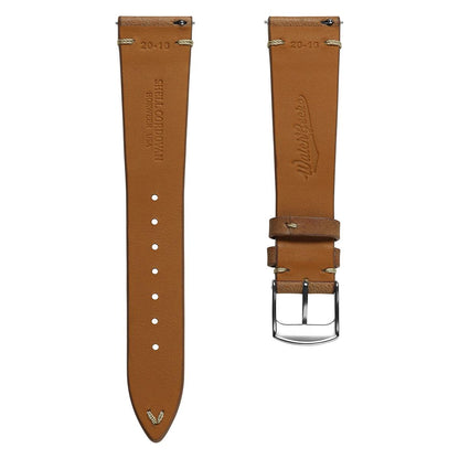 Newham Inverted Horween Shell Cordovan Watch Strap - Russet Brown