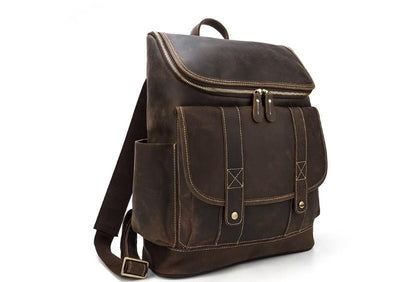 Baffalo Brown Leather Work Backpack Purse Rucksack