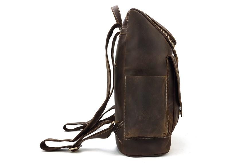 Baffalo Brown Leather Work Backpack Purse Rucksack