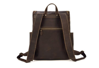 Baffalo Brown Leather Work Backpack Purse Rucksack