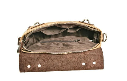 Vintage Leather Canvas Messenger Crossbody Bag
