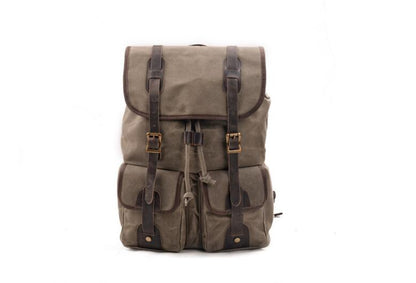 Women's Dark Canvas Backpack Bag Grey, Black