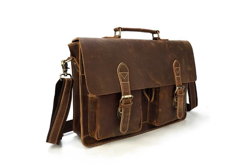 Distressed Leather Messenger Bag Womens Satchel