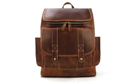 Brown Leather Briefcase Backpack Purse for Men