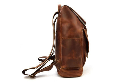 Brown Leather Briefcase Backpack Purse for Men