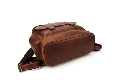 Brown Leather Briefcase Backpack Purse for Men