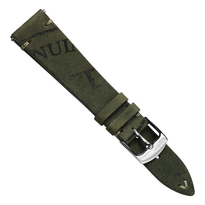 Newham Inverted Horween Shell Cordovan Watch Strap - Olive Green