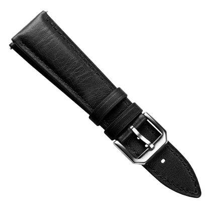 Tenby Genuine Leather Watch Strap – Elegant Black Padded Design