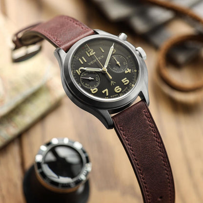 Bracelet de Montre en Cuir Toscane Ravello Bordeaux Élégant et Confortable