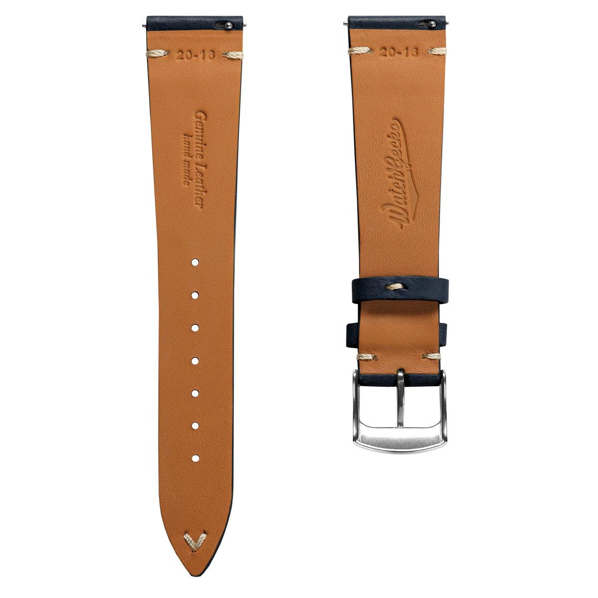 Badalassi Carlo Minerva Box Genuine Leather Watch Strap - Navy Blue