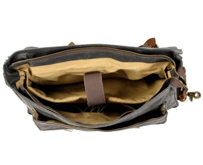 Retro Canvas Leather Messenger Shoulder Bag