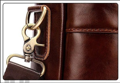 Womens Full Grain Leather Messenger bag Mens Handbag Satchel