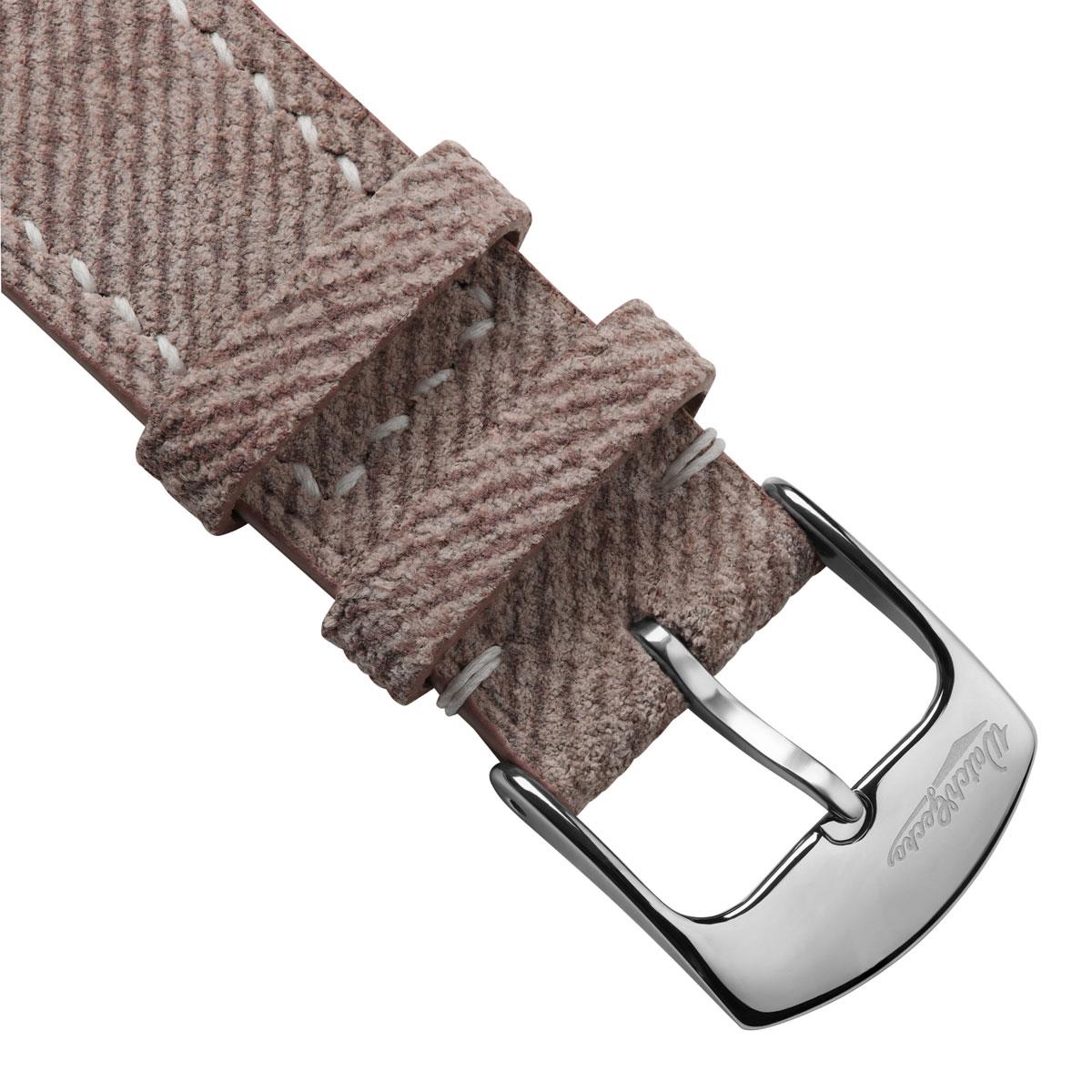 Arbour Handgenähte Denim-Design Echtes Leder Uhrenarmband - Quartz Rosa