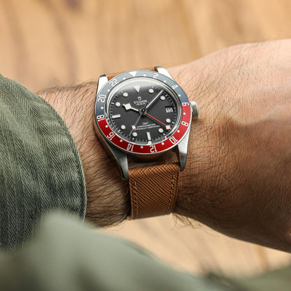 Brixham Saffiano Leather Watch Strap - Elegant Tan Accessory