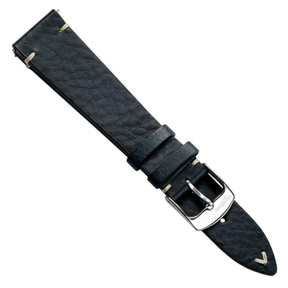 Badalassi Carlo Minerva Box Genuine Leather Watch Strap - Navy Blue